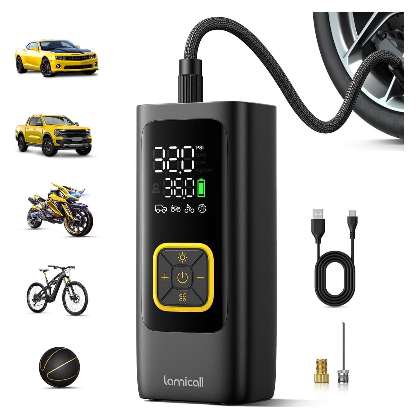 Compresor de Aire Portátil Lamicall VHEP02 150 PSI Batería Recargable