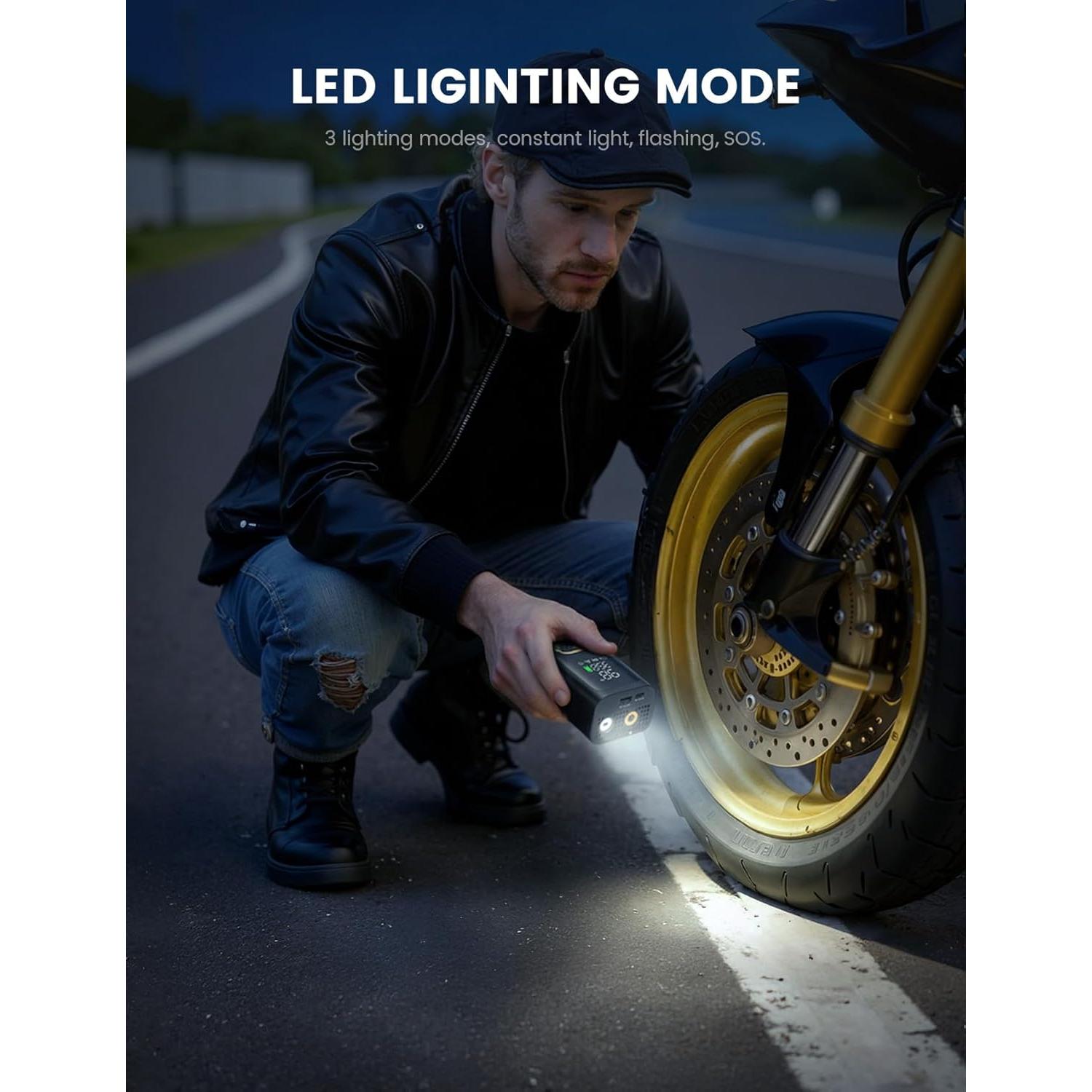 Compresor de Aire Portátil Lamicall VHEP02 150 PSI Batería Recargable