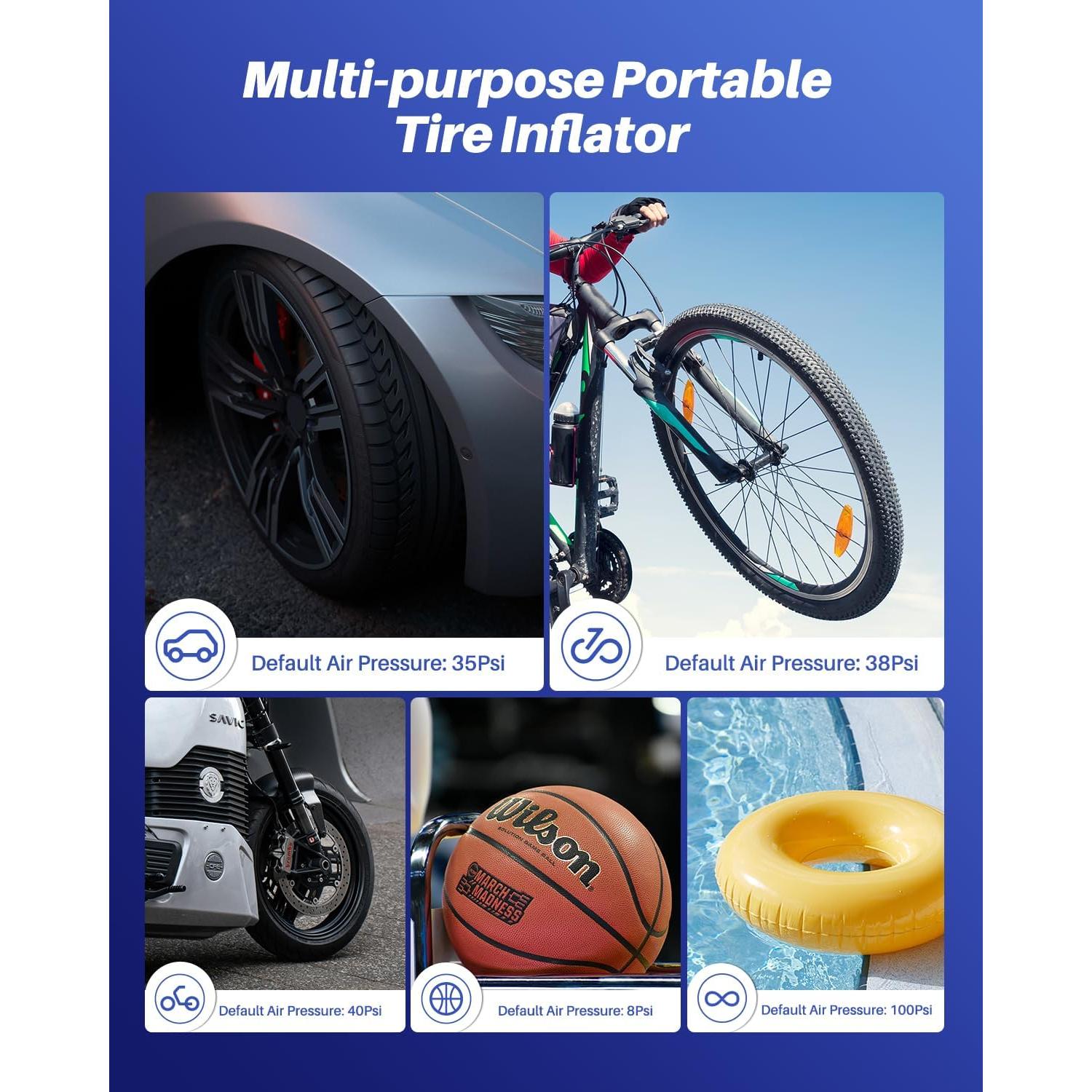 Inflador de Neumáticos Portátil AUTOONE AC01 150 PSI Inalámbrico