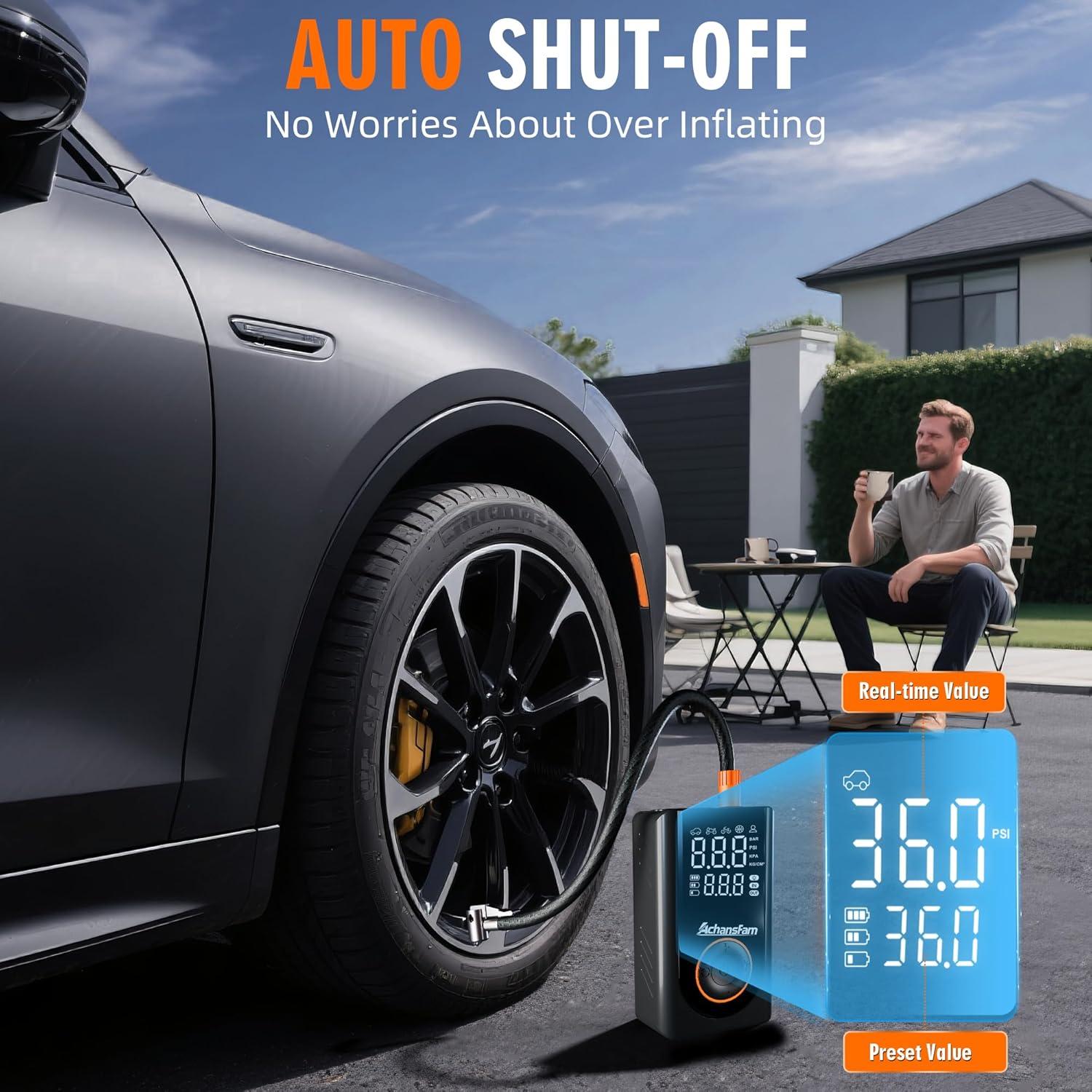 Compresor de Aire Portátil Achansfam L9 Pro 150 PSI Inalámbrico