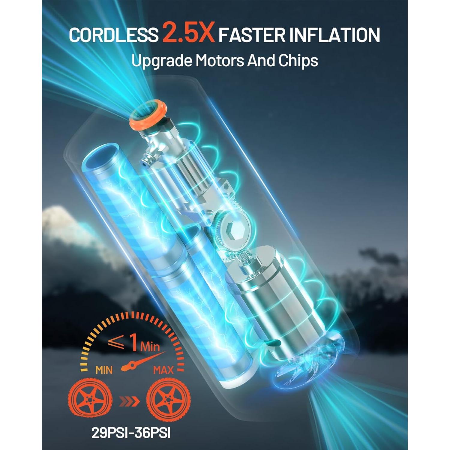 Inflador de Neumáticos BDO B-1 Inalámbrico 150 PSI LCD