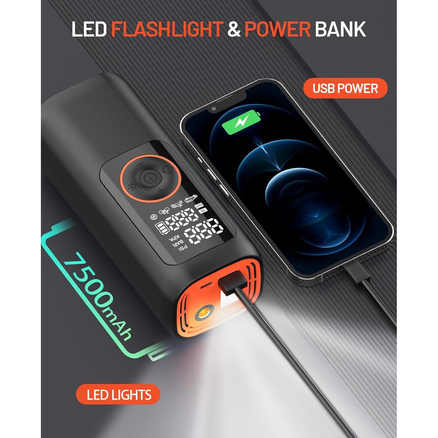 Inflador de Neumáticos BDO B-1 Inalámbrico 150 PSI LCD