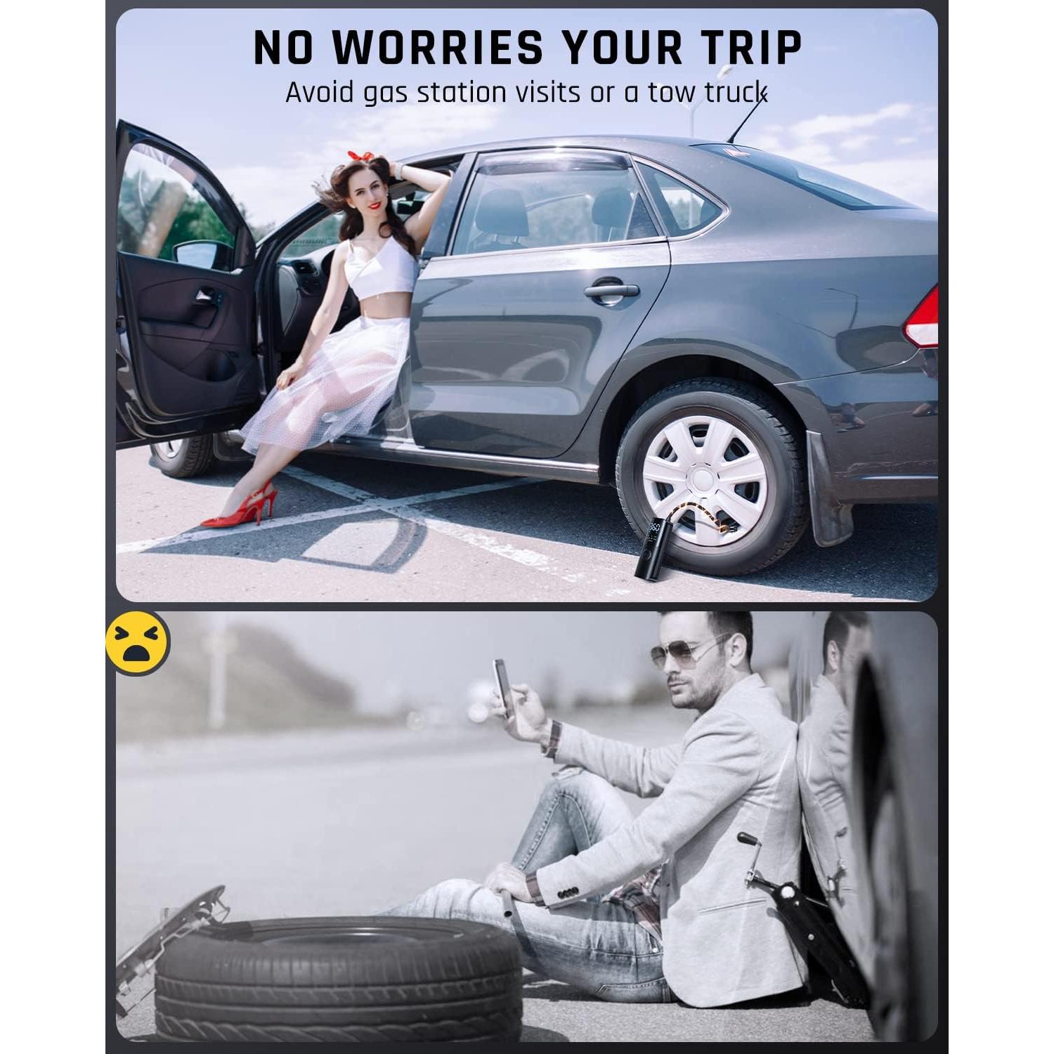 Inflador de Neumáticos Portátil CAFELE 150PSI Batería Recargable