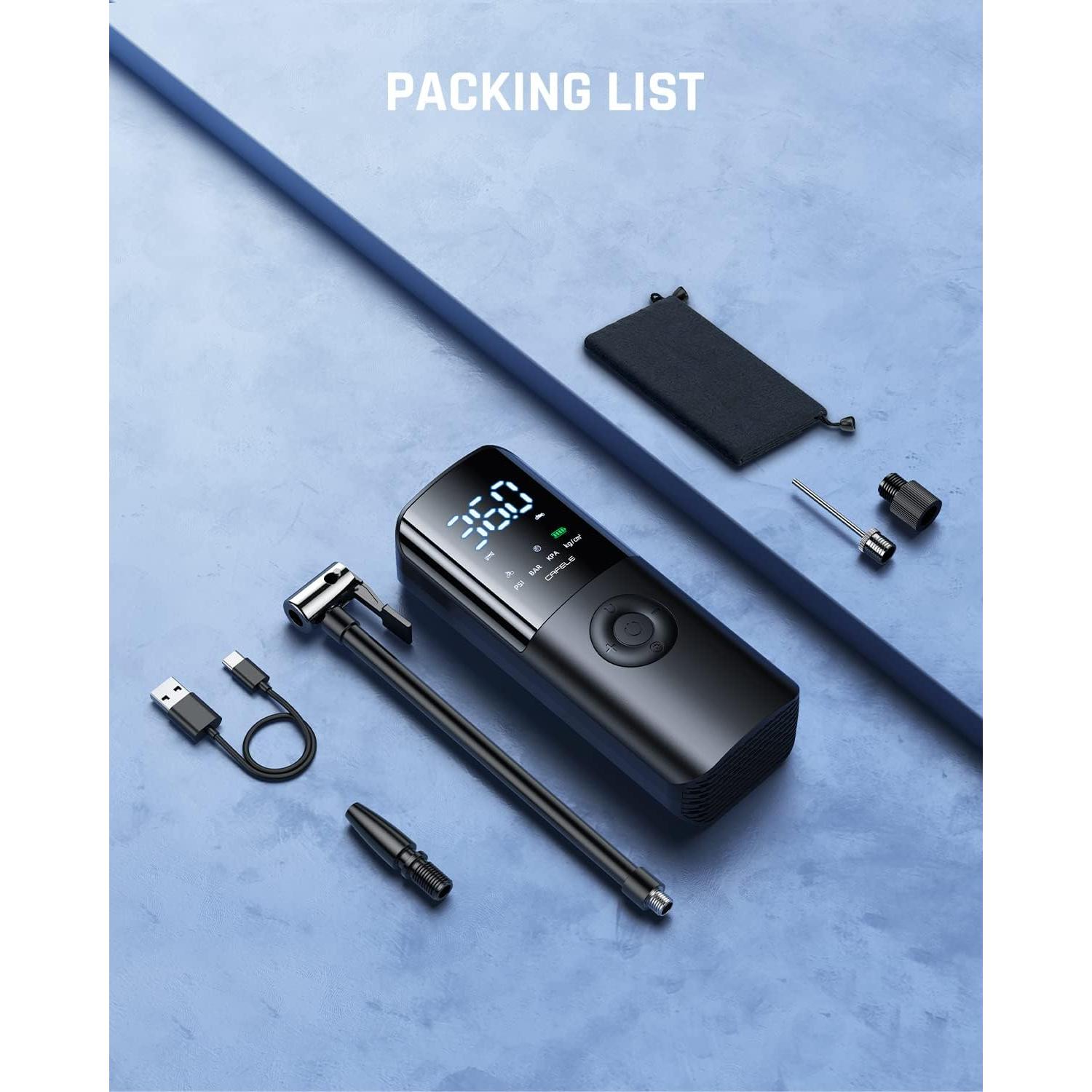 Inflador de Neumáticos Portátil CAFELE 150PSI Batería Recargable