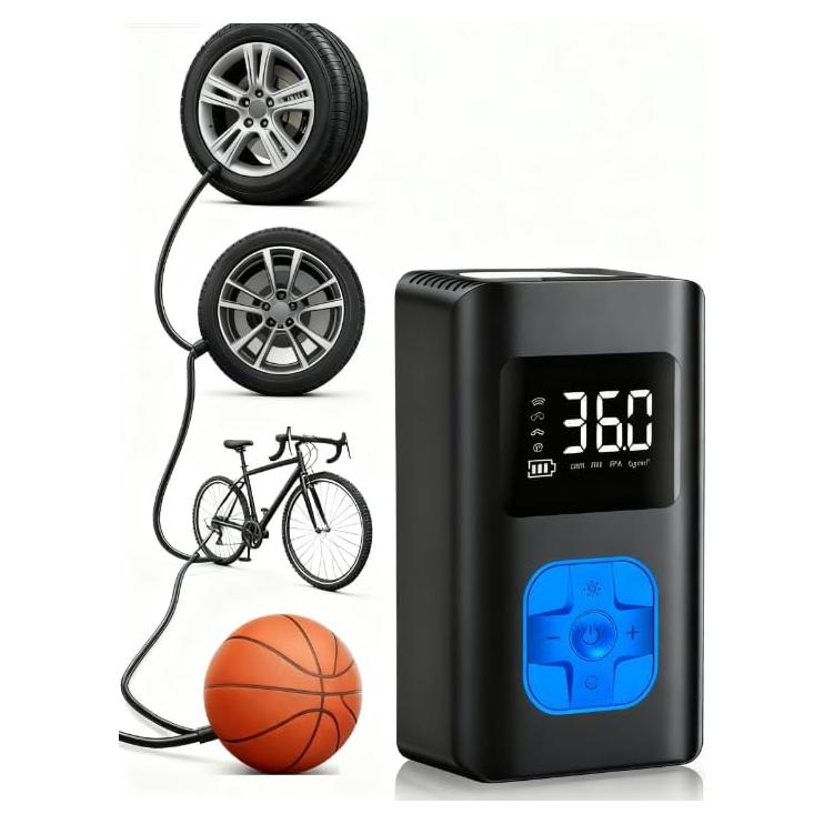 Compresor de Aire Portátil KIAIR ATJ005 150 PSI con Luz LED