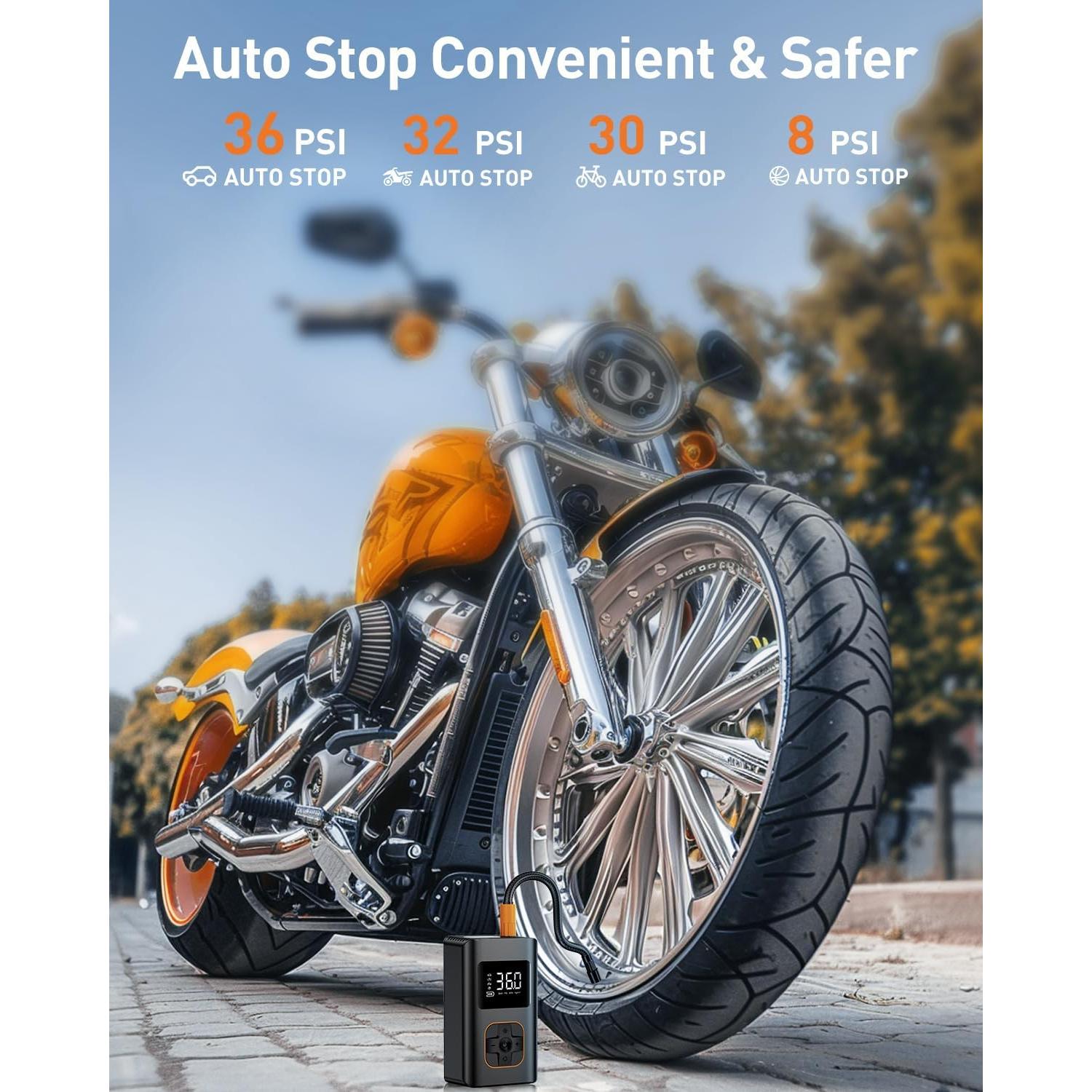 Compresor de Aire Portátil KIAIR ATJ005 150 PSI con Luz LED