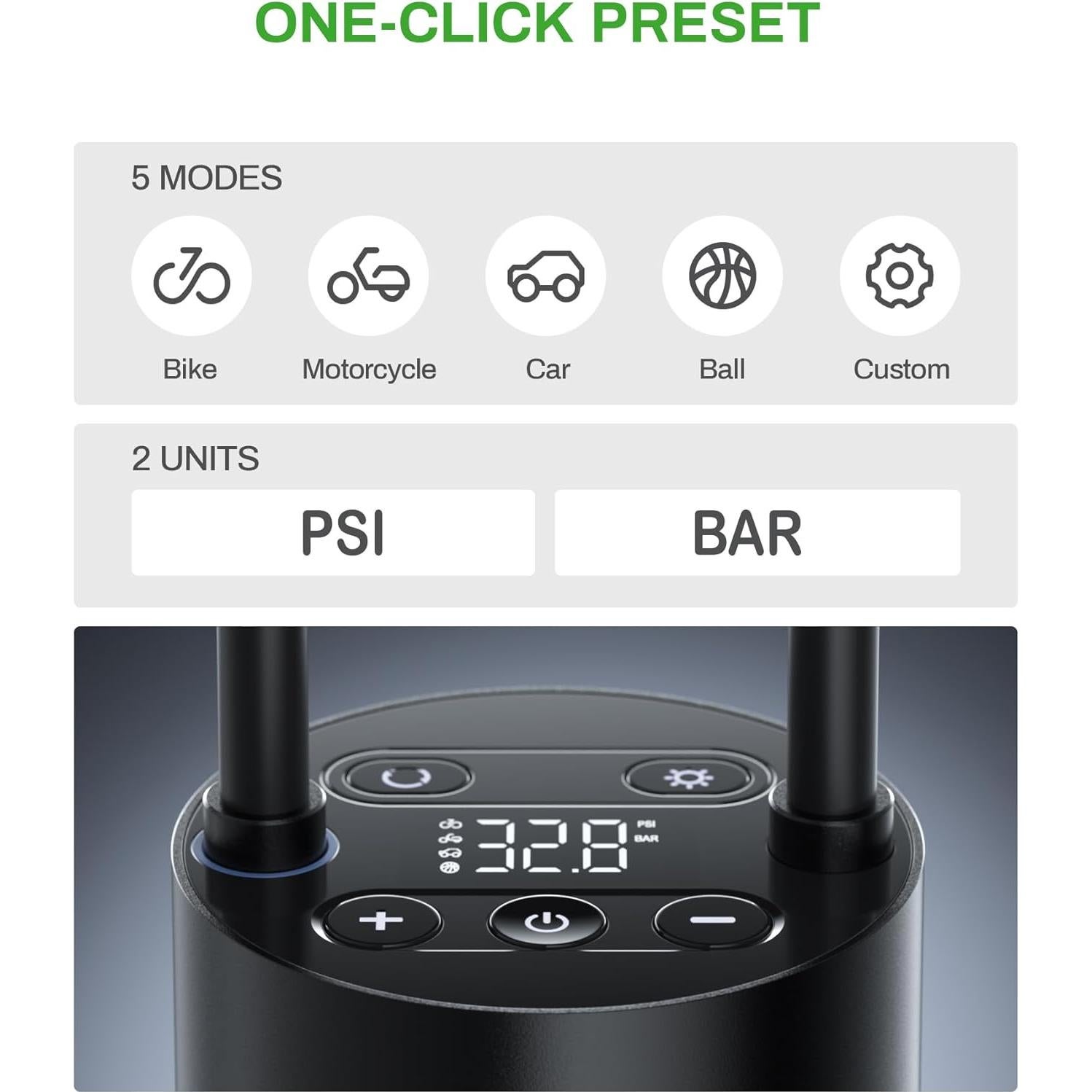 Compresor de Aire Portátil AMPBANK AT004 150PSI con Manómetro