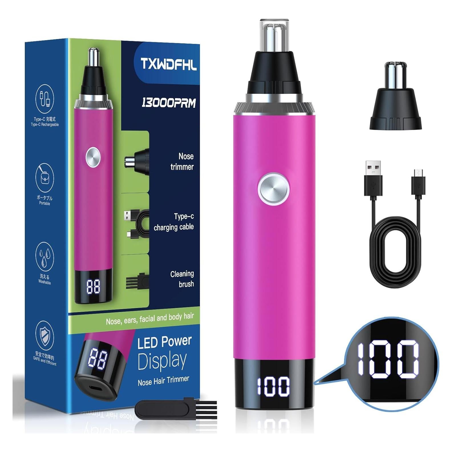Recortador de Vello Nasal y Oído TXWDFHL Recargable IPX7