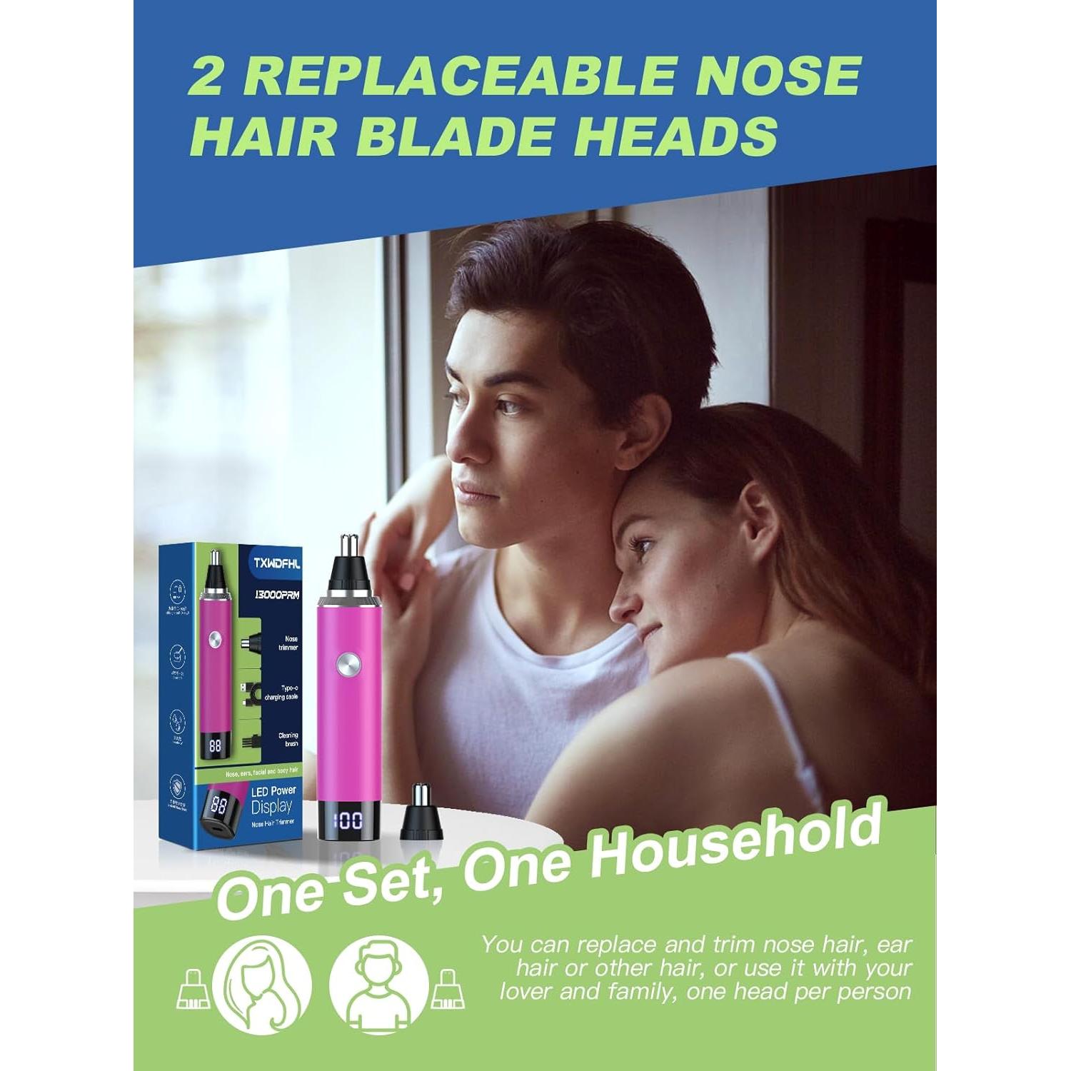 Recortador de Vello Nasal y Oído TXWDFHL Recargable IPX7