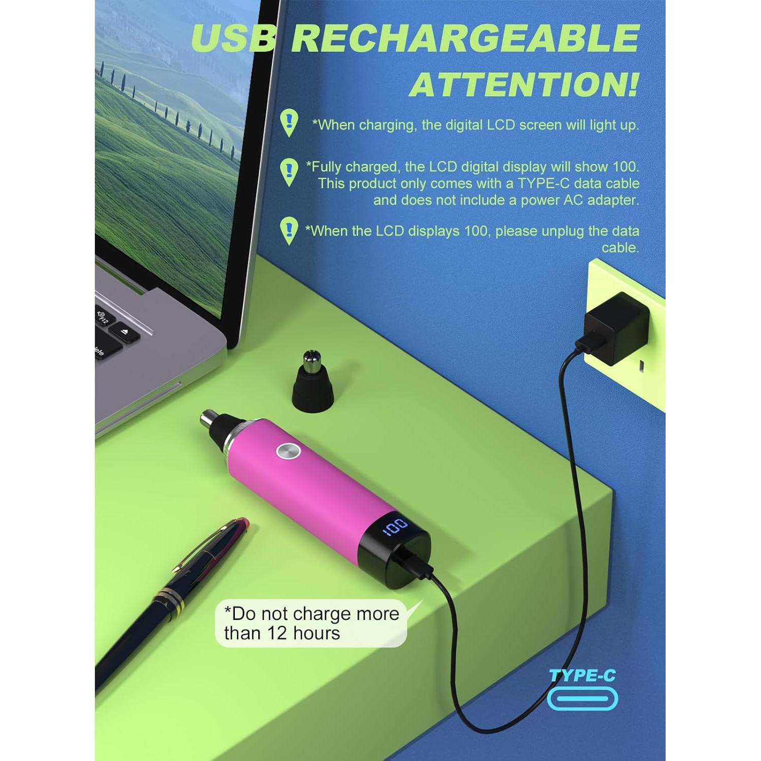 Recortador de Vello Nasal y Oído TXWDFHL Recargable IPX7