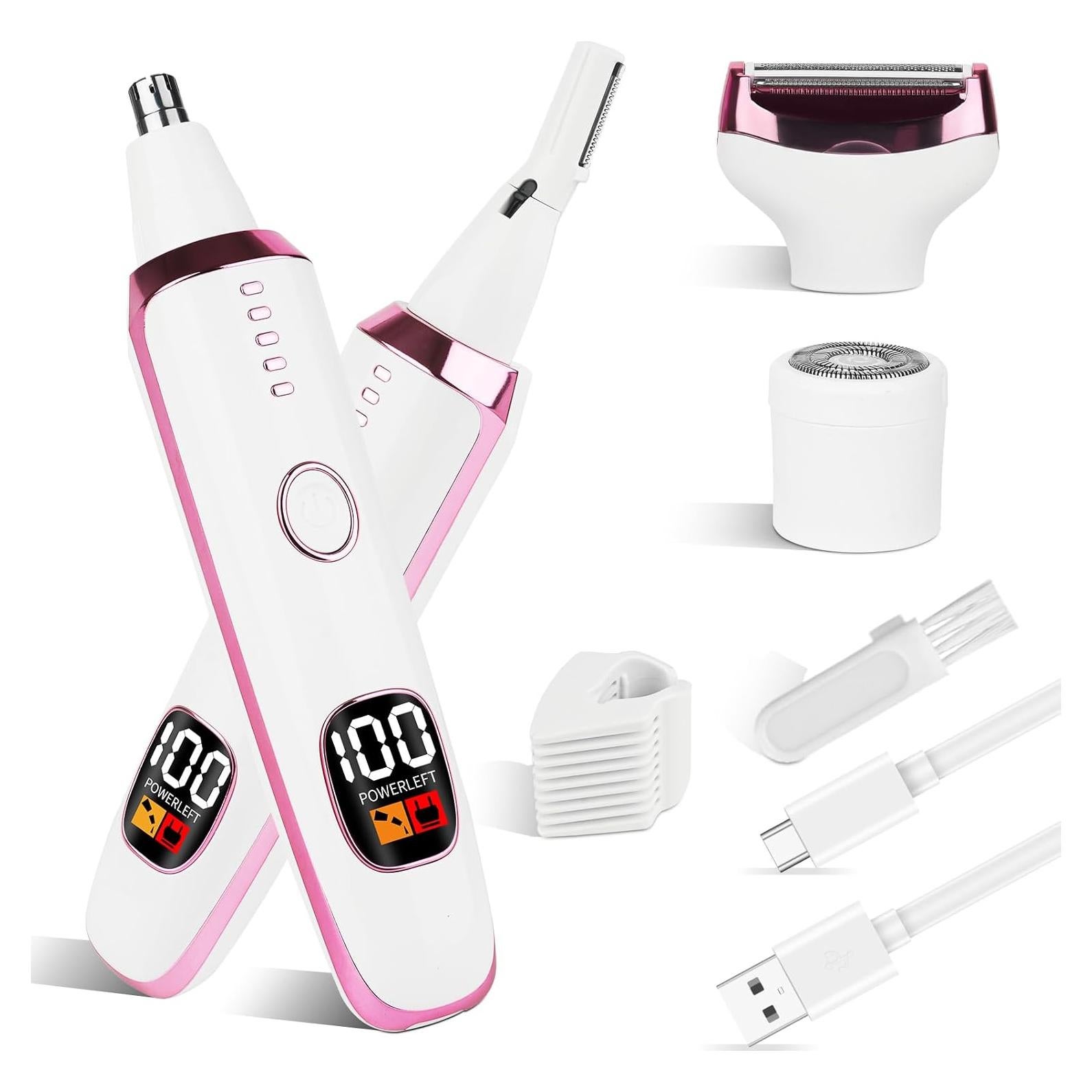 Recortadora de Vello Nasal y Orejas Mendaping 4 en 1 LED