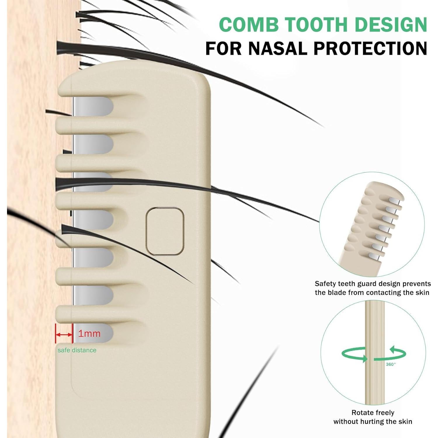 Cortador Manual de Vello Nasal BEZOX - Paquete de 3 Unidades