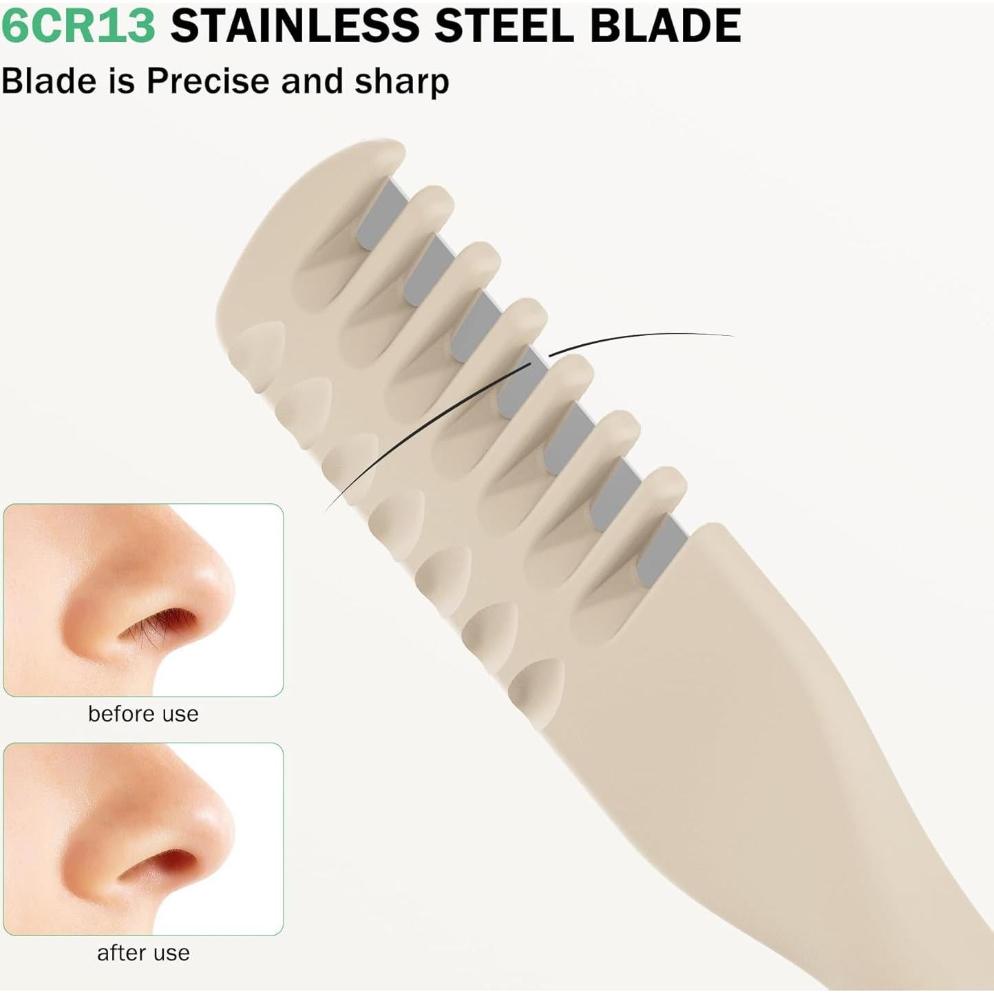 Cortador Manual de Vello Nasal BEZOX - Paquete de 3 Unidades