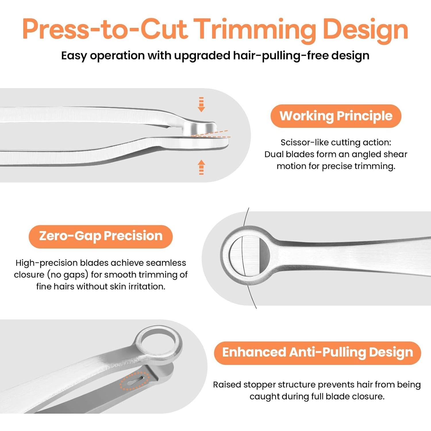 Recortador de Vello Nasal THRAU Acero Inoxidable 9.3cm