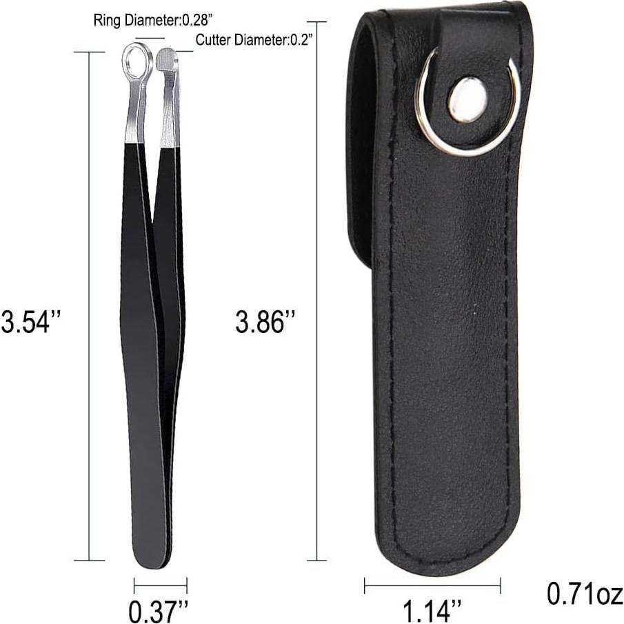 Cortador de Vello Nasal Manual Liangery - Acero Inoxidable, Estuche de Cuero
