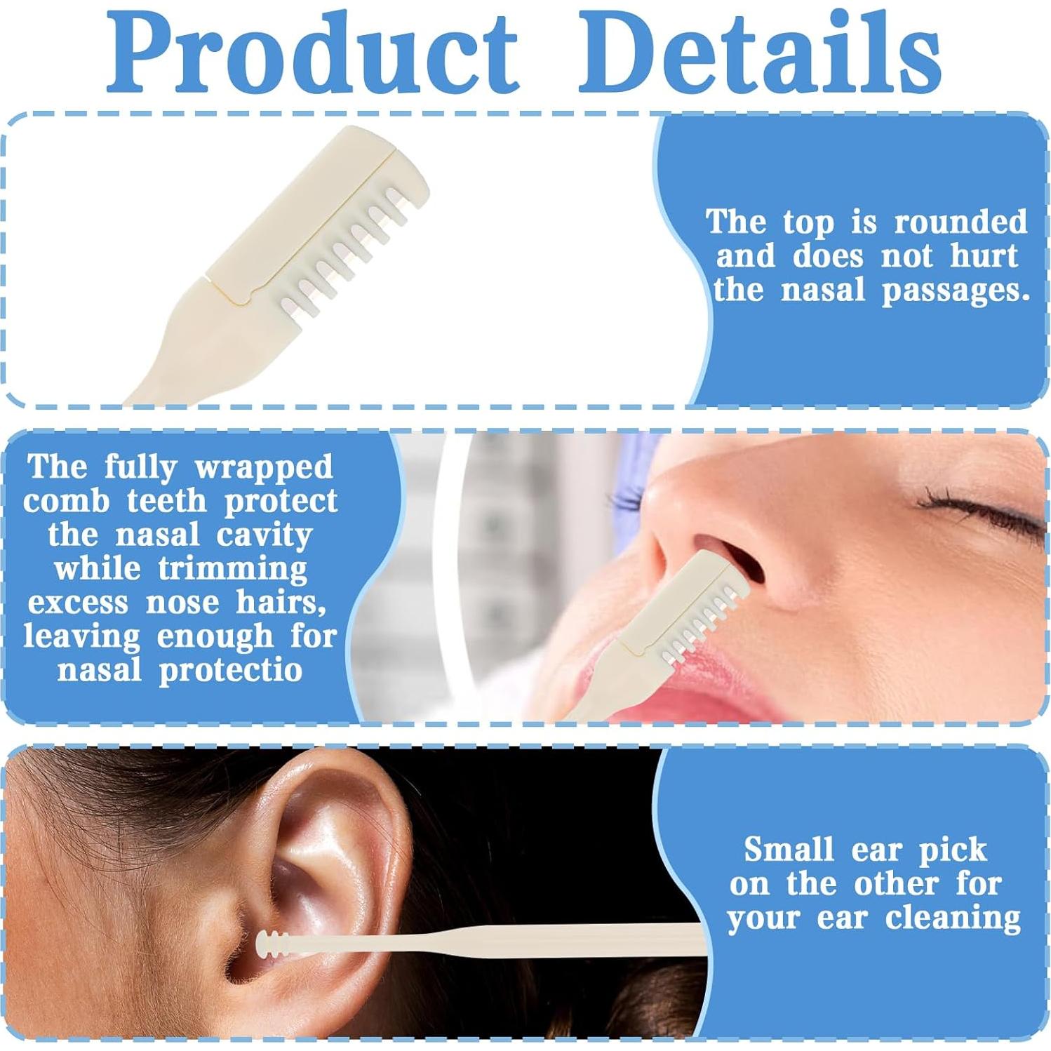 10 Piezas Cortador de Vello Nasal Doble Cabeza Yuanchu 8.4 cm