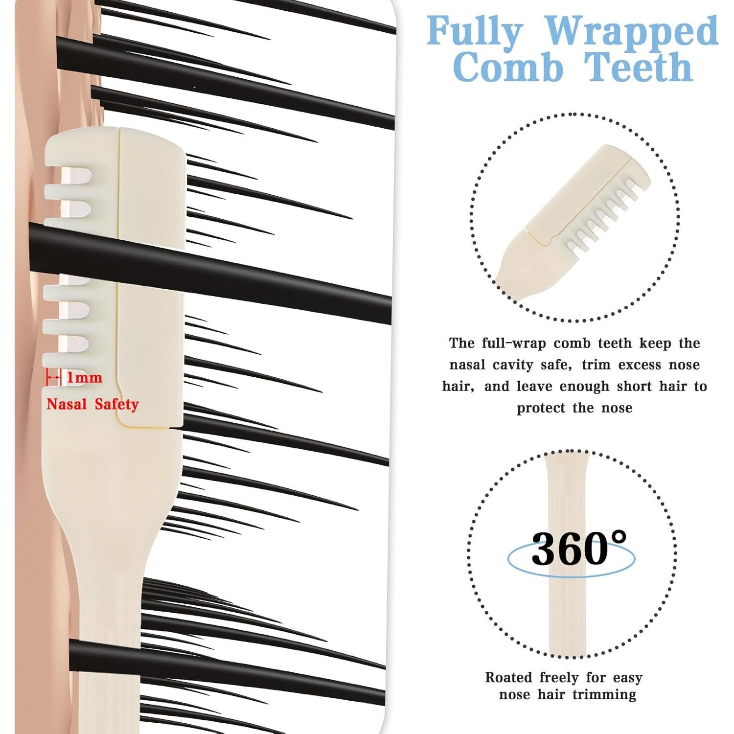 10 Piezas Cortador de Vello Nasal Doble Cabeza Yuanchu 8.4 cm