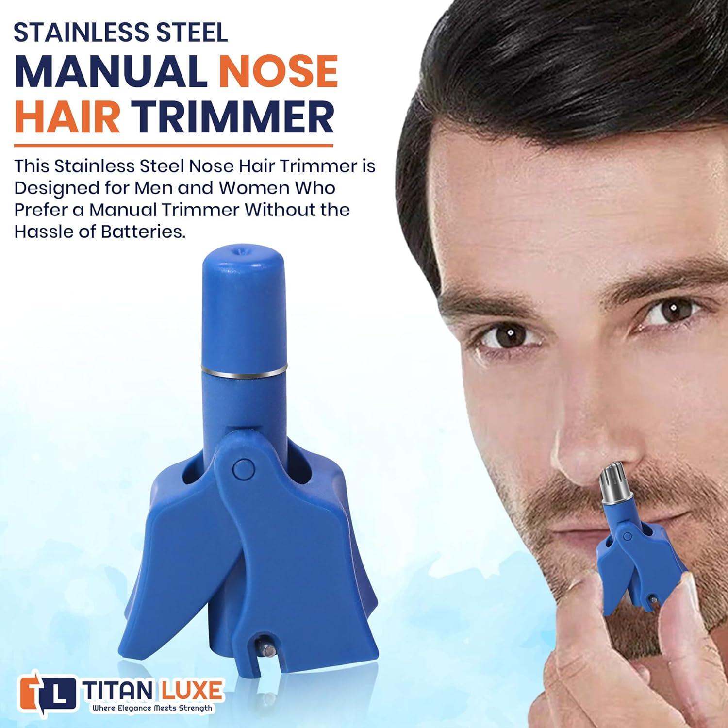 Recortador Manual de Cabello de Nariz Titan Luxe Acero Inoxidable