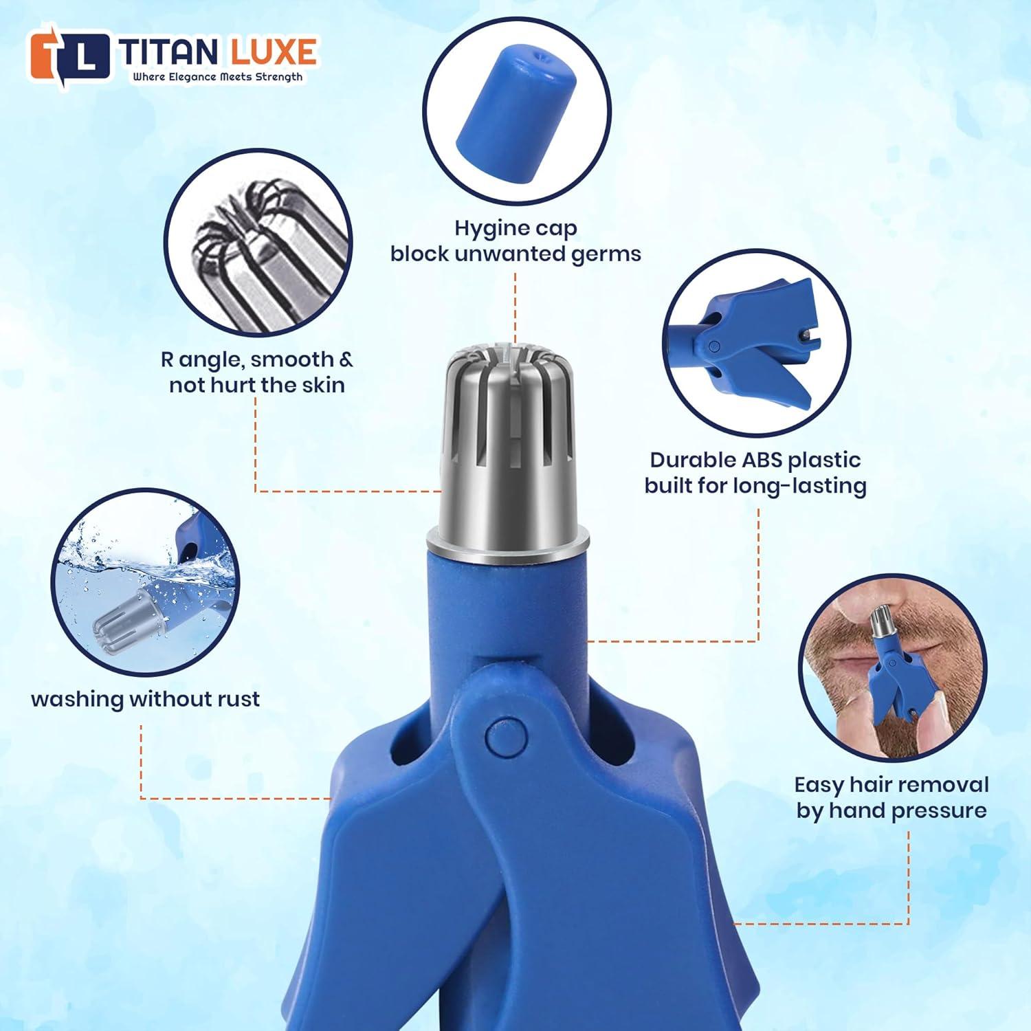 Recortador Manual de Cabello de Nariz Titan Luxe Acero Inoxidable