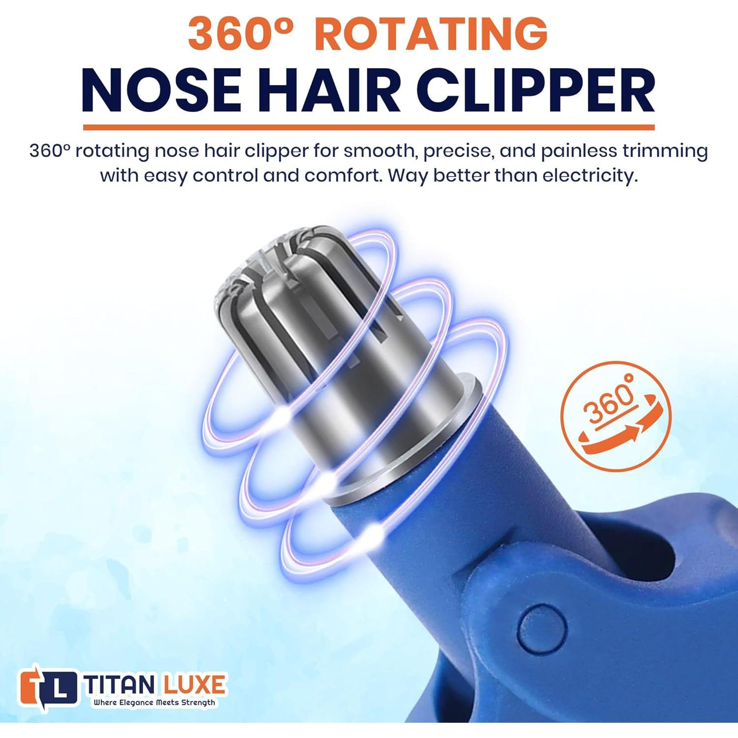 Recortador Manual de Cabello de Nariz Titan Luxe Acero Inoxidable