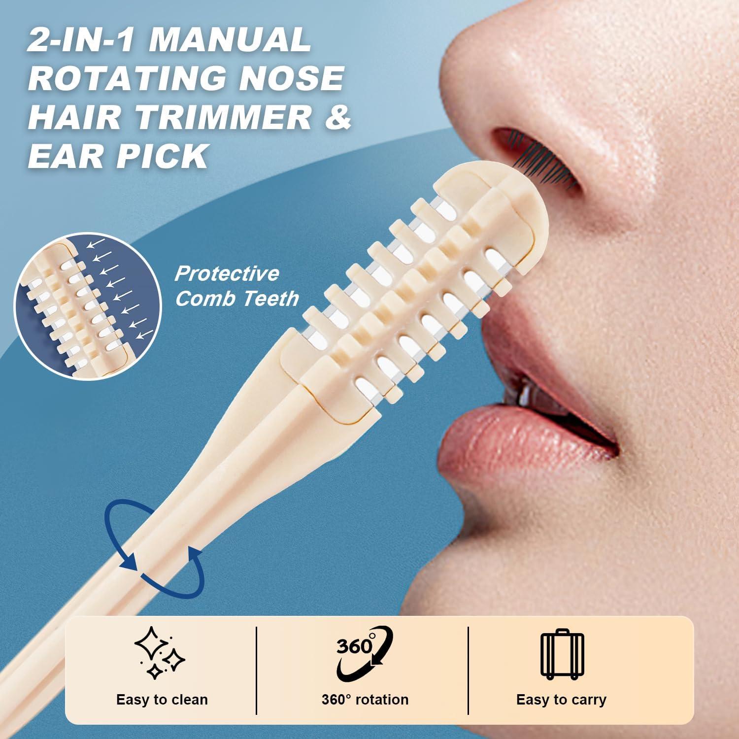 Cortador de Vello Nasal Manual 2025 Genérico 360° Portátil