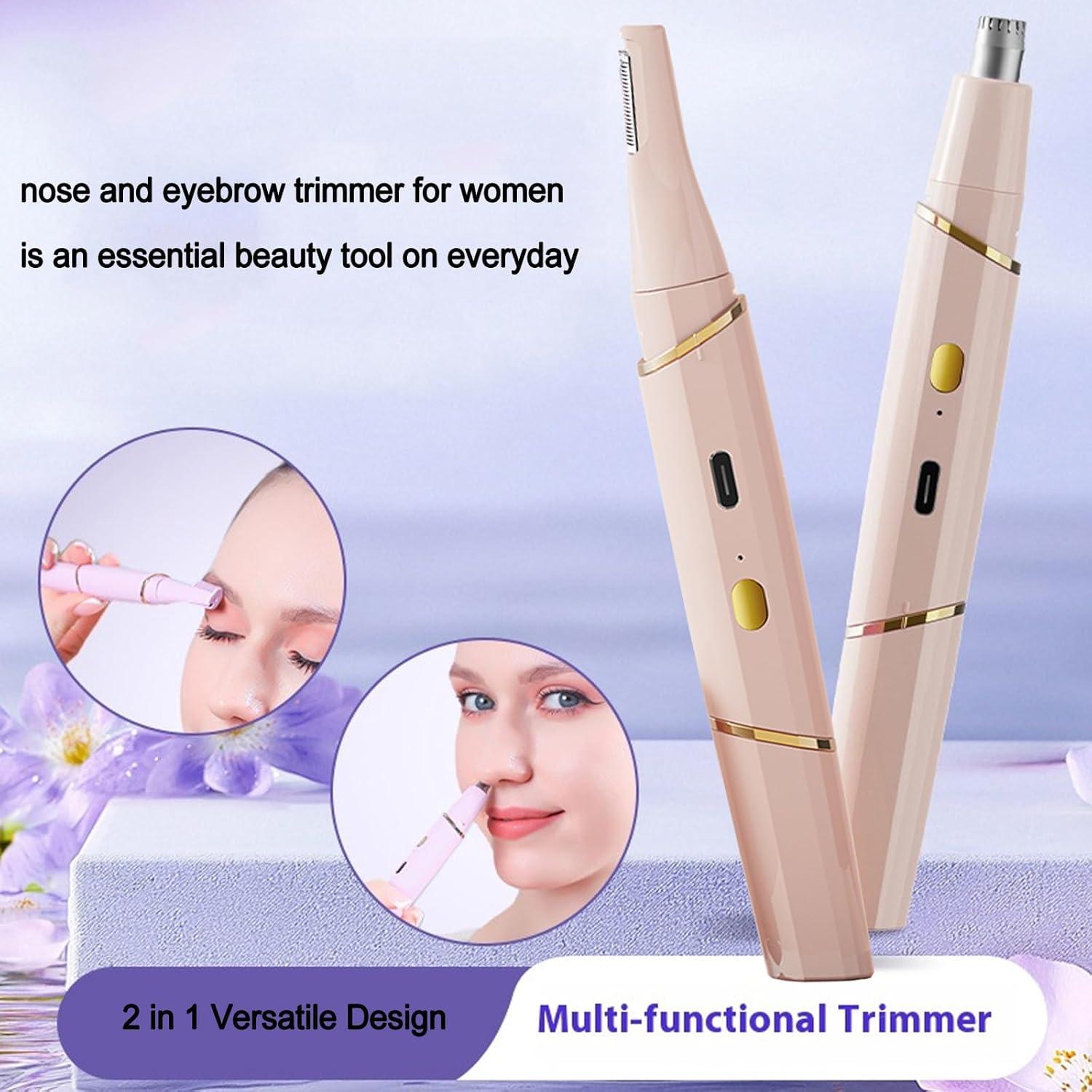 Recortador de Vello Nasal y Cejas XYOUWEI 2 en 1 Rosa