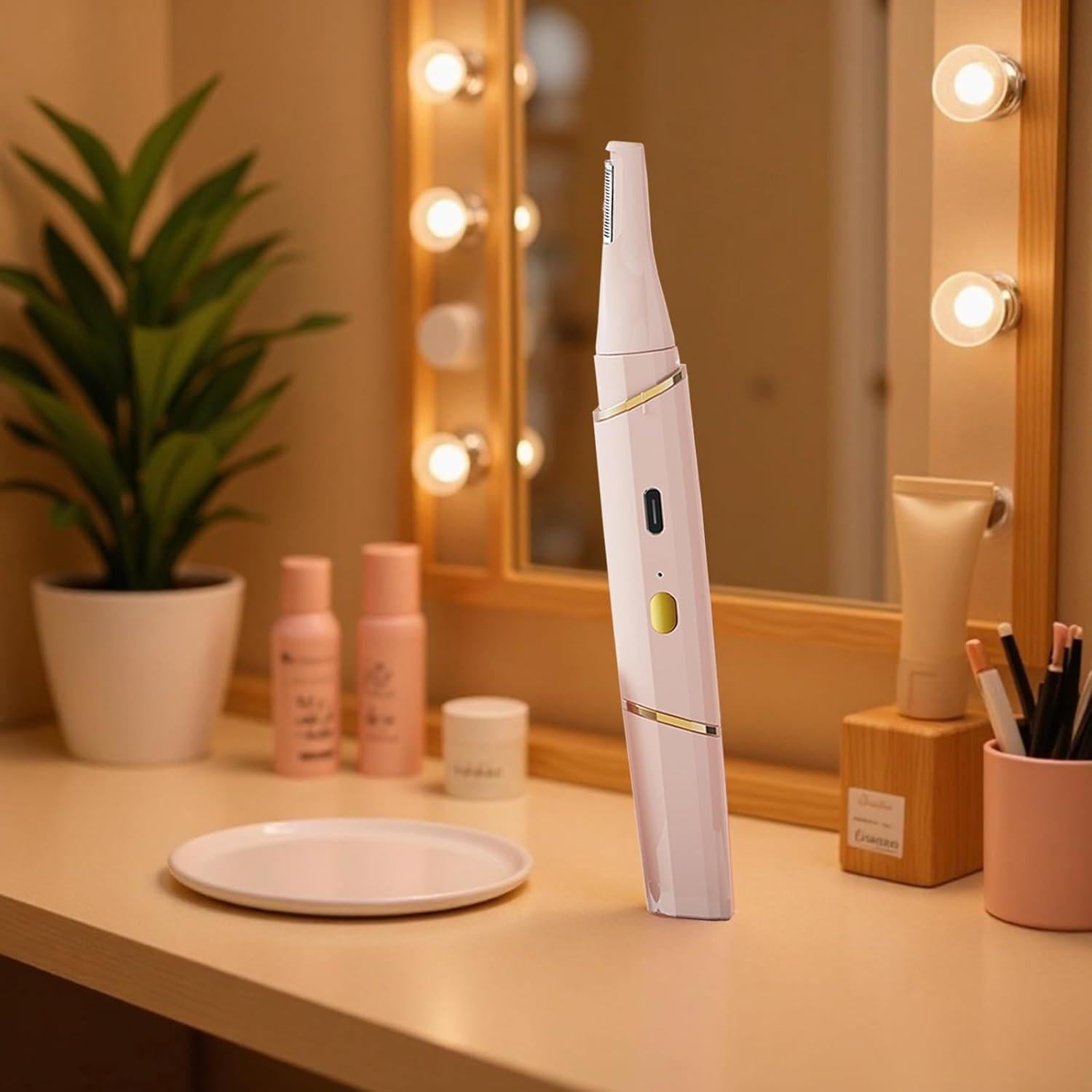 Recortador de Vello Nasal y Cejas XYOUWEI 2 en 1 Rosa