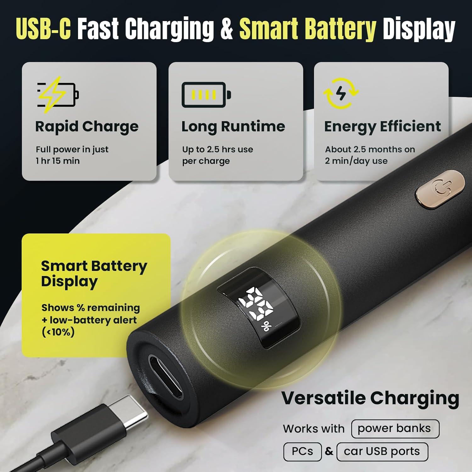 Recortador de Vello Nasal Kynor RF-8015 3-en-1 USB-C