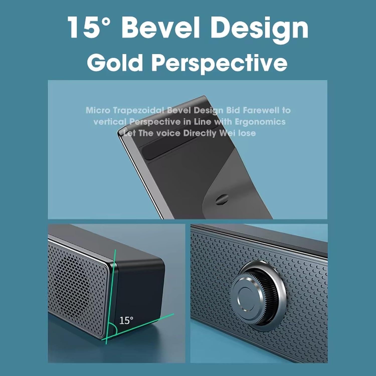 Altavoces de Computadora USB Yutech Estéreo 0.33kg Plug-n-Play