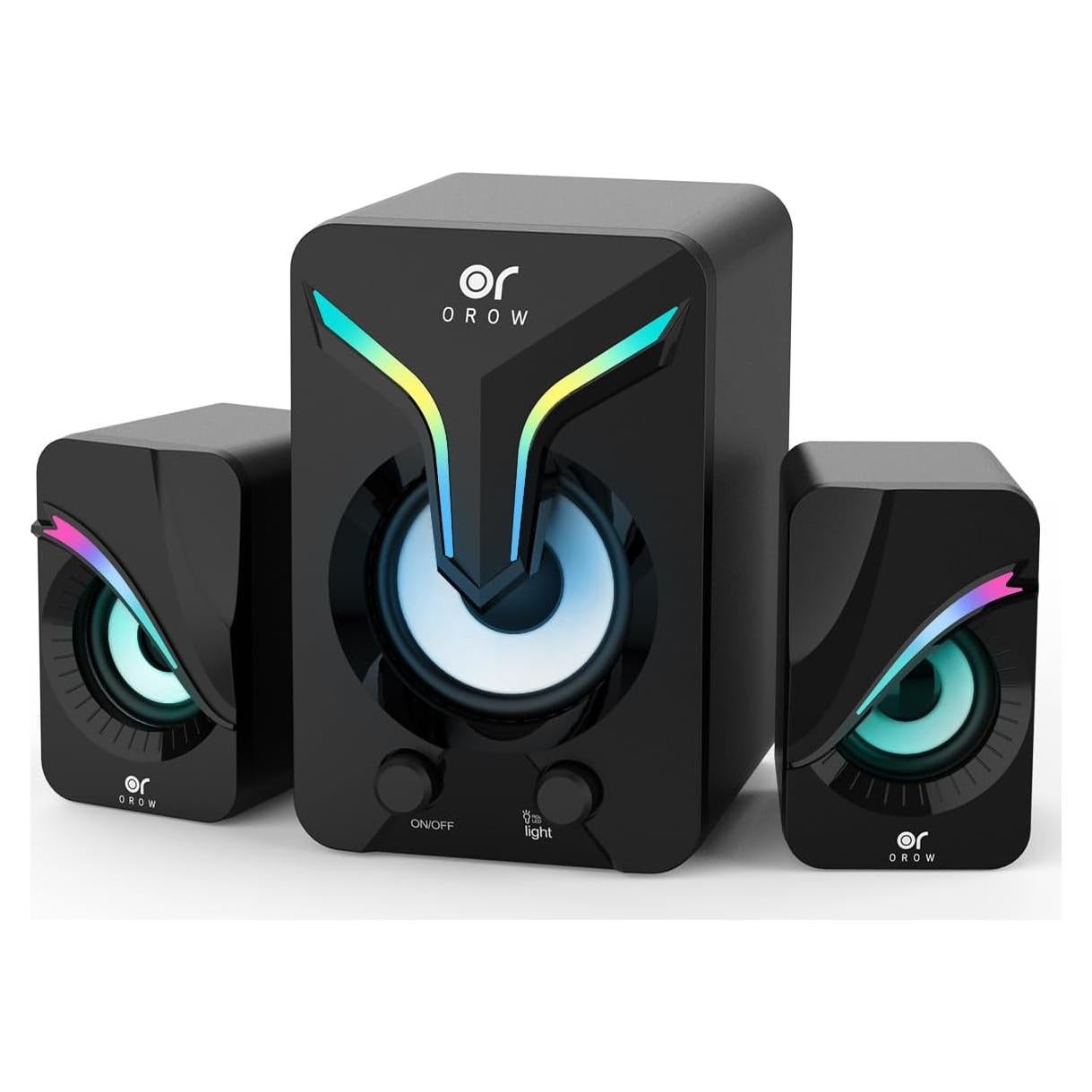 Altavoces de Computadora OROW S212 2.1 con Subwoofer y RGB