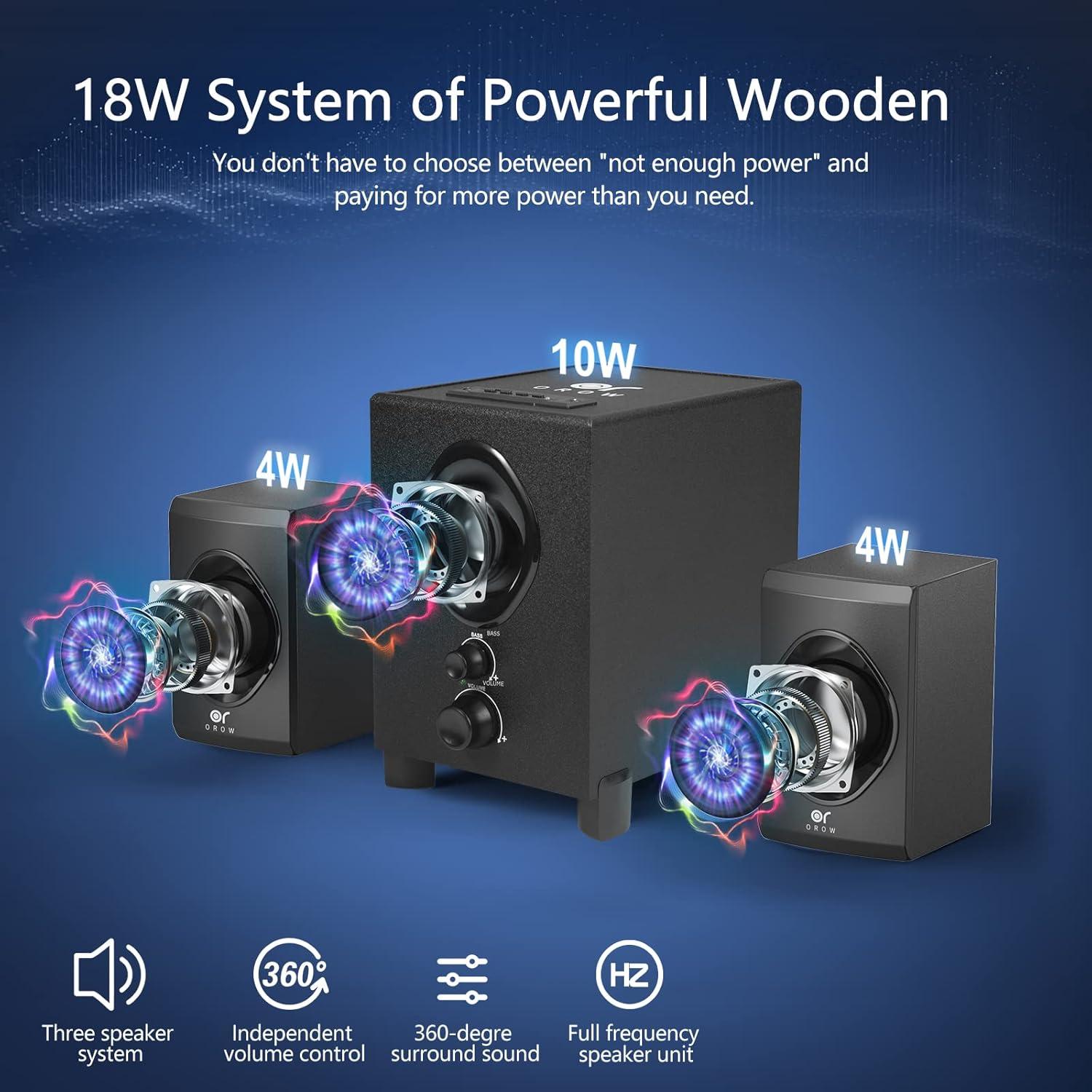 Altavoces Bluetooth 2.1 OROW S213 con Subwoofer 18W