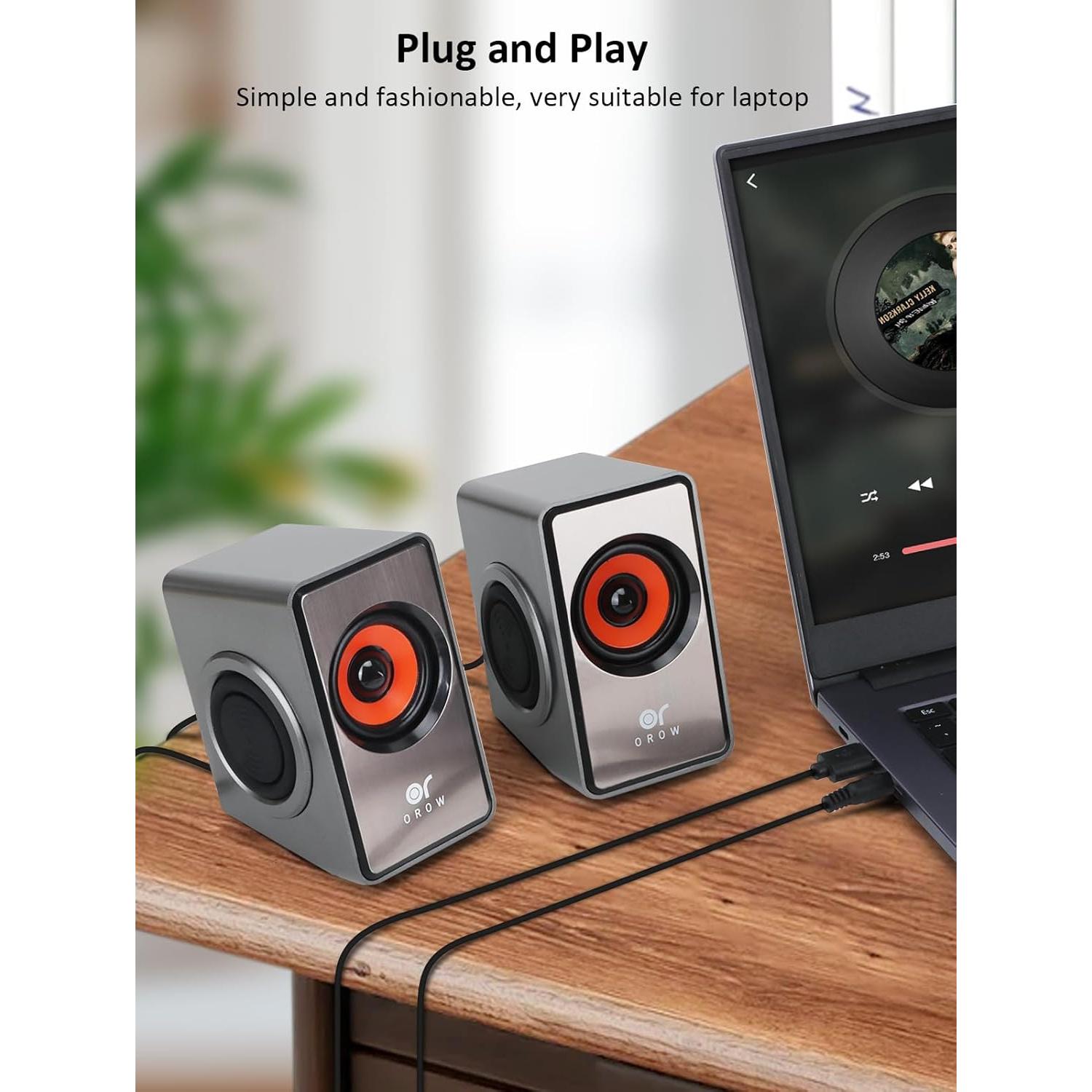 Altavoces Mini OROW S206 12W USB AUX para Computadora