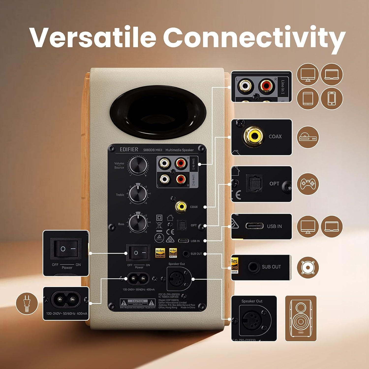 Altavoces Activos Edifier S880DB MKII 88W Hi-Fi Bluetooth Blanco