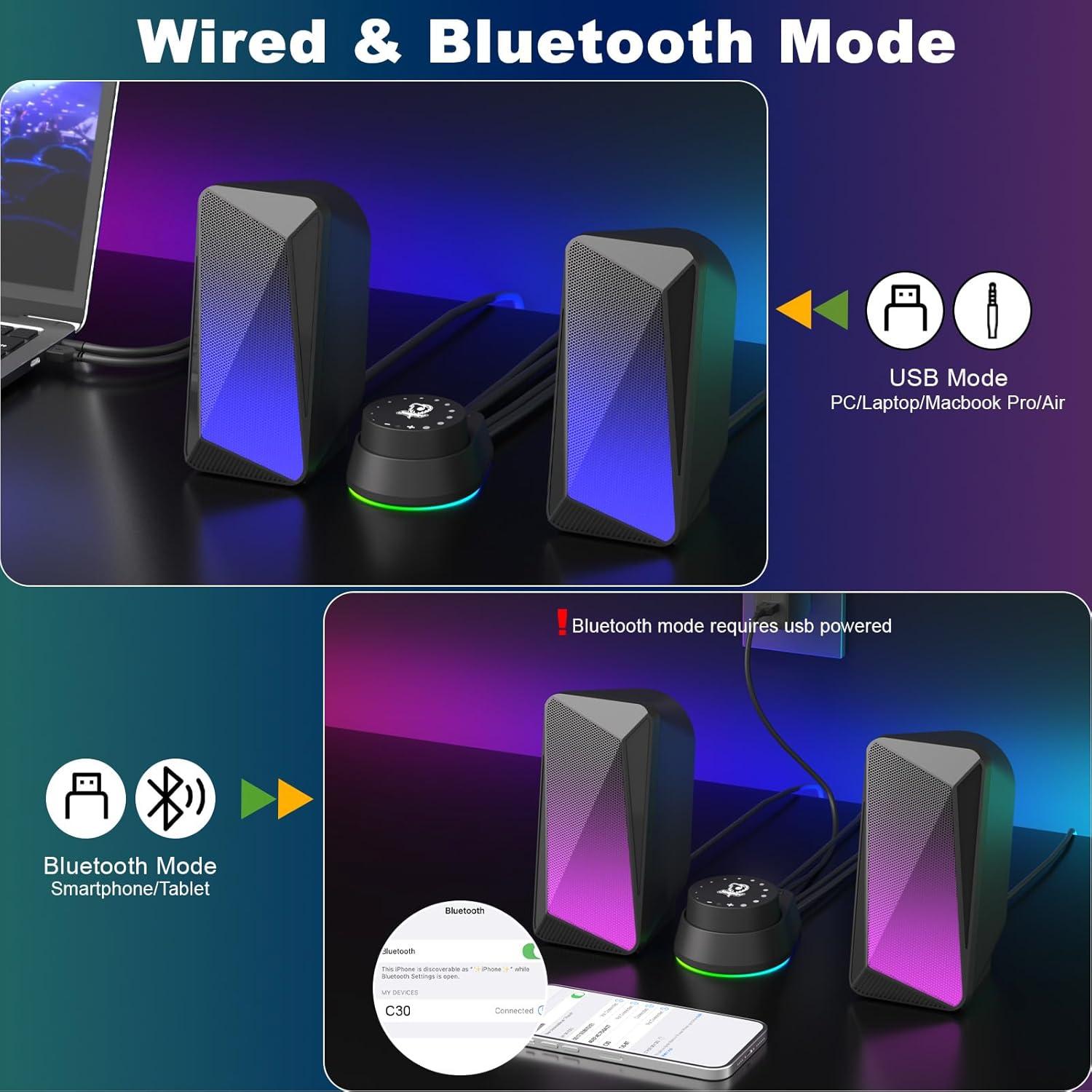 Altavoces de Computadora 2.0 Soulion C30 USB y Bluetooth