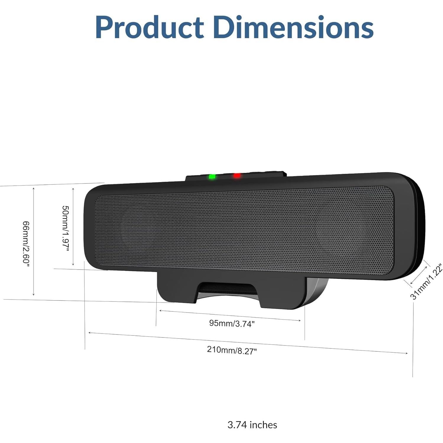 Barra de Altavoces USB Cyber Acoustics CA-2890 - Sonido Estéreo Compacto
