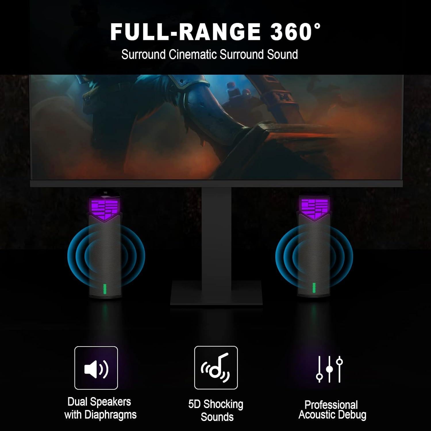 Altavoces de PC Smalody YXSM8020BT Bluetooth 2 en 1 RGB