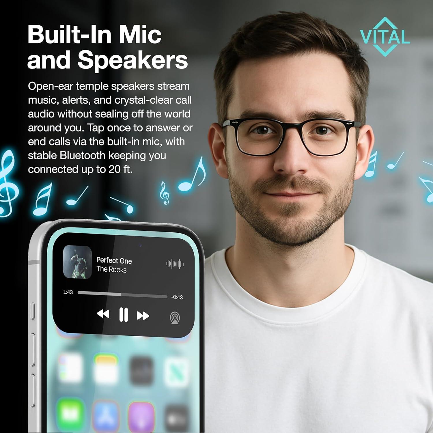 Gafas Inteligentes Vital Freeze2Trim - Traducción AI, Bluetooth 5.3, UV400