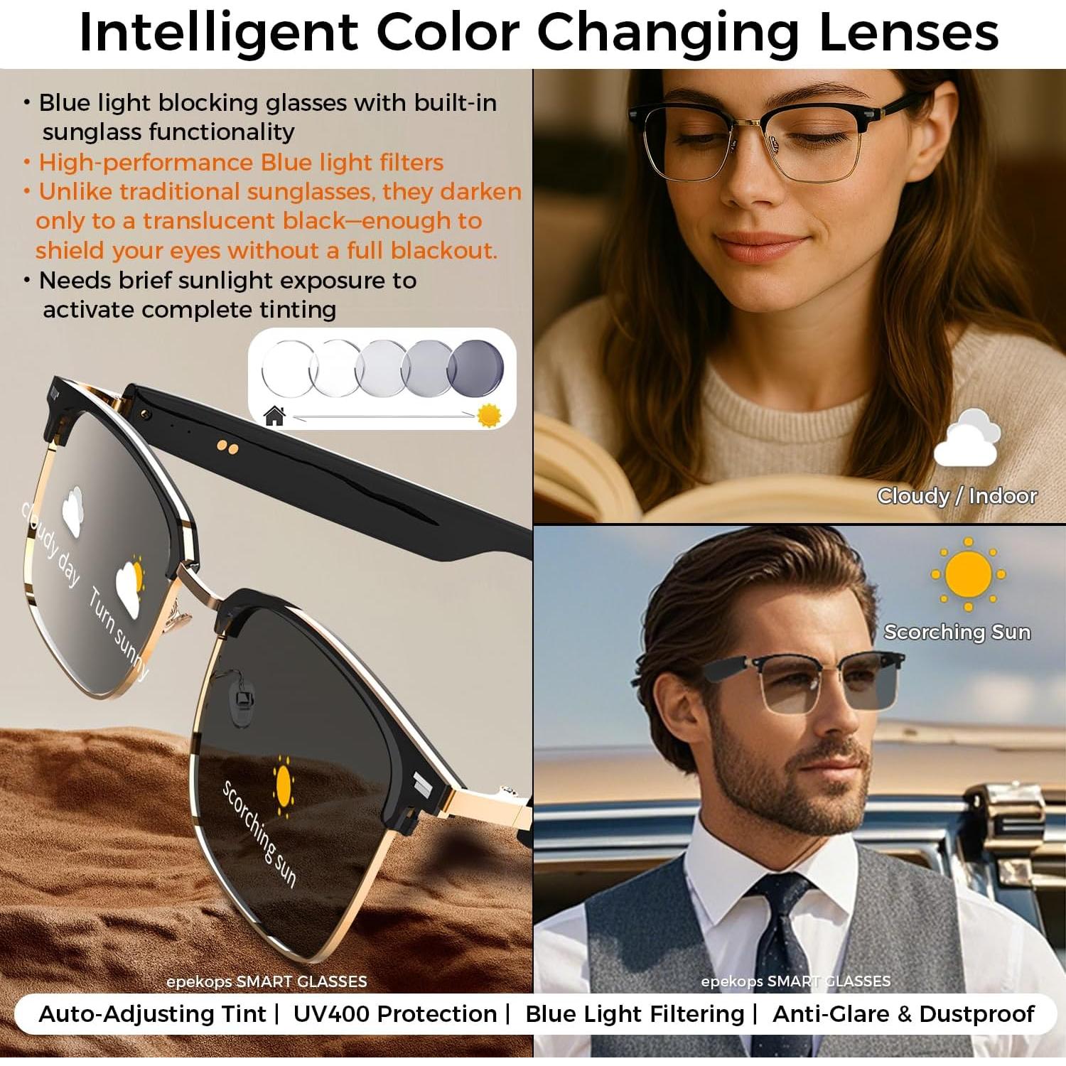 Gafas Inteligentes epekops GS-13 con Audio Bluetooth UV400