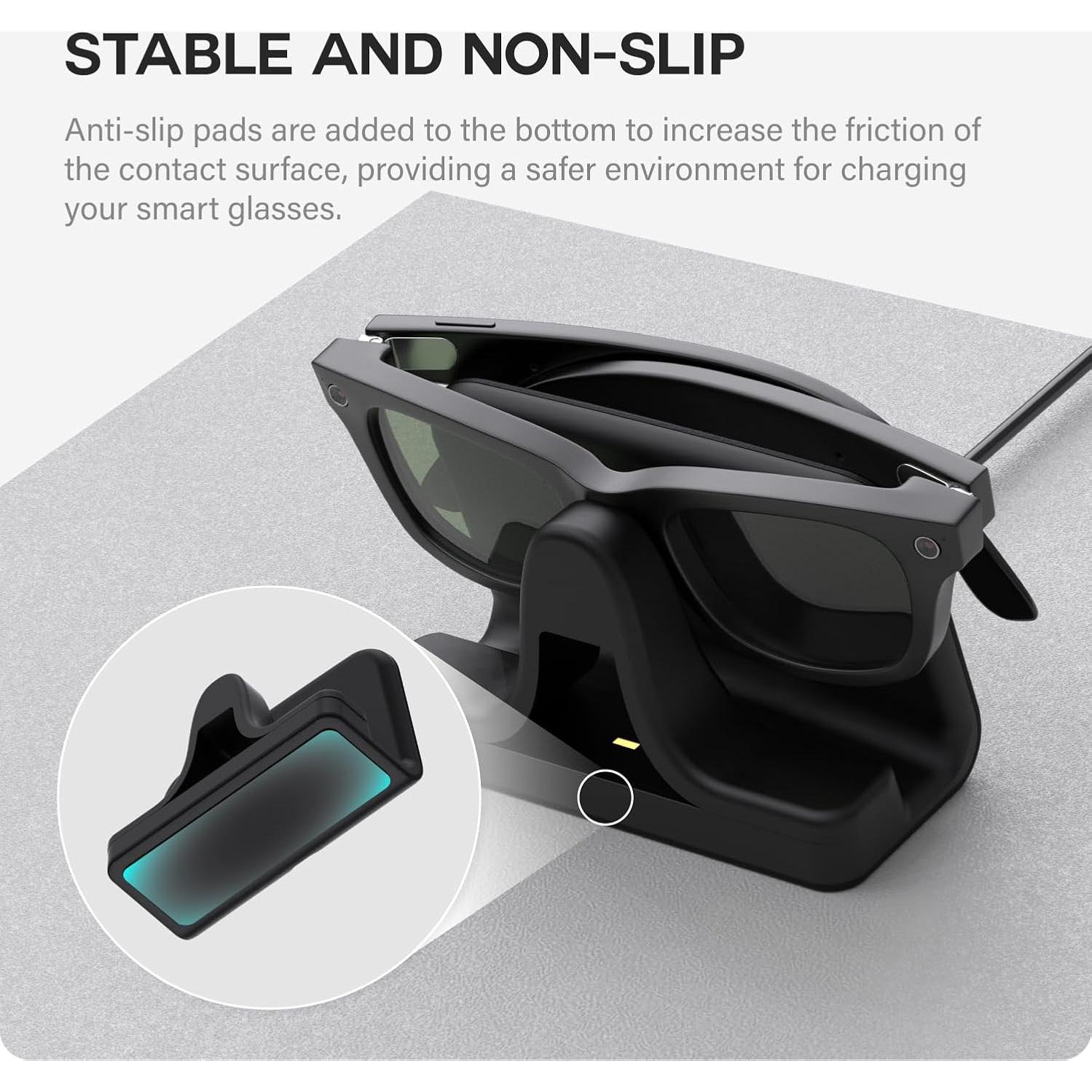 Soporte de Carga TUSITA para Gafas Inteligentes Ray-Ban Meta - Negro