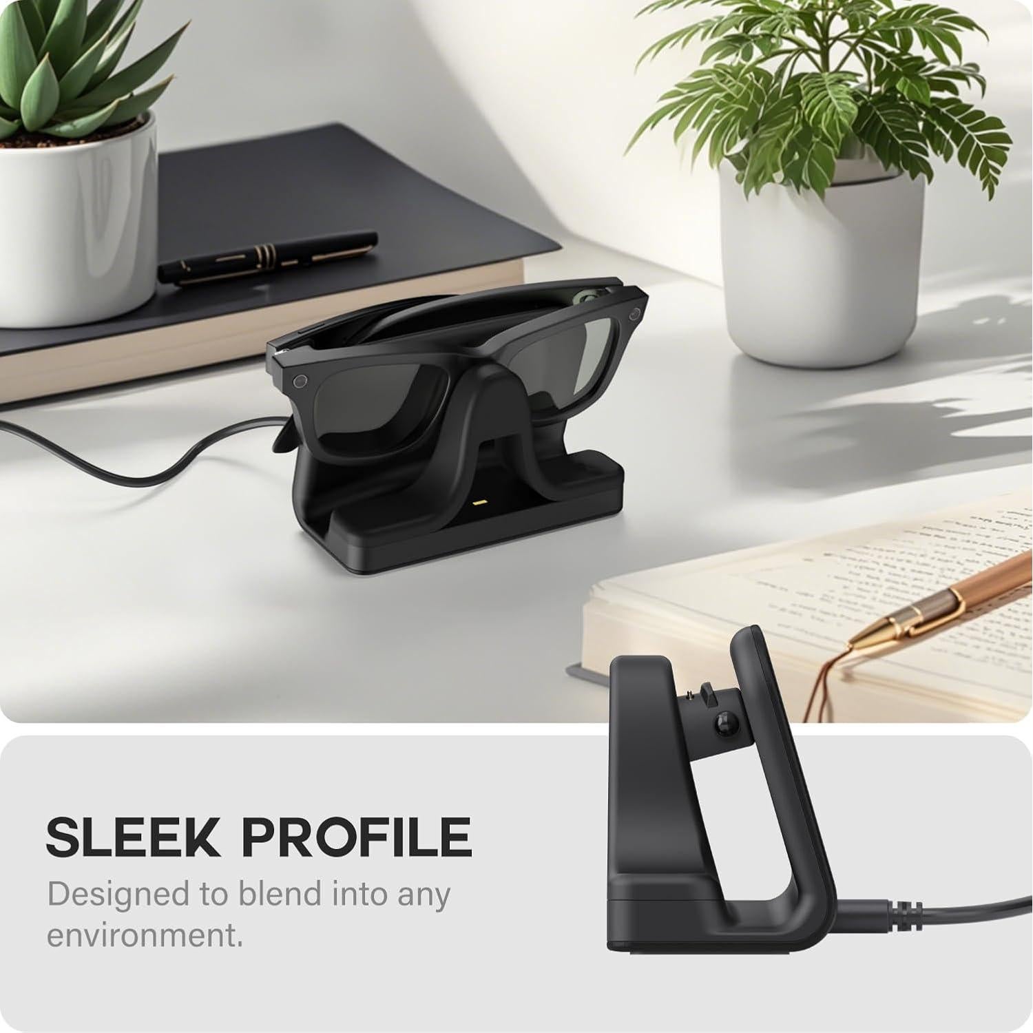 Soporte de Carga TUSITA para Gafas Inteligentes Ray-Ban Meta - Negro