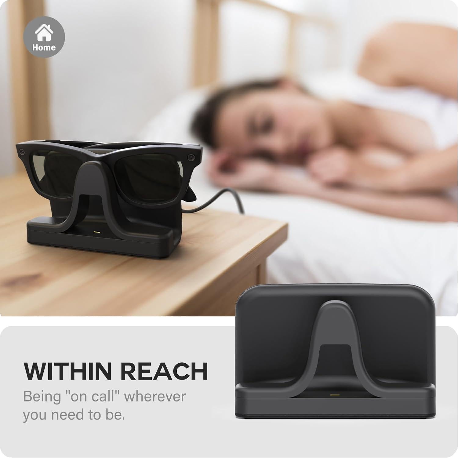 Soporte de Carga TUSITA para Gafas Inteligentes Ray-Ban Meta - Negro