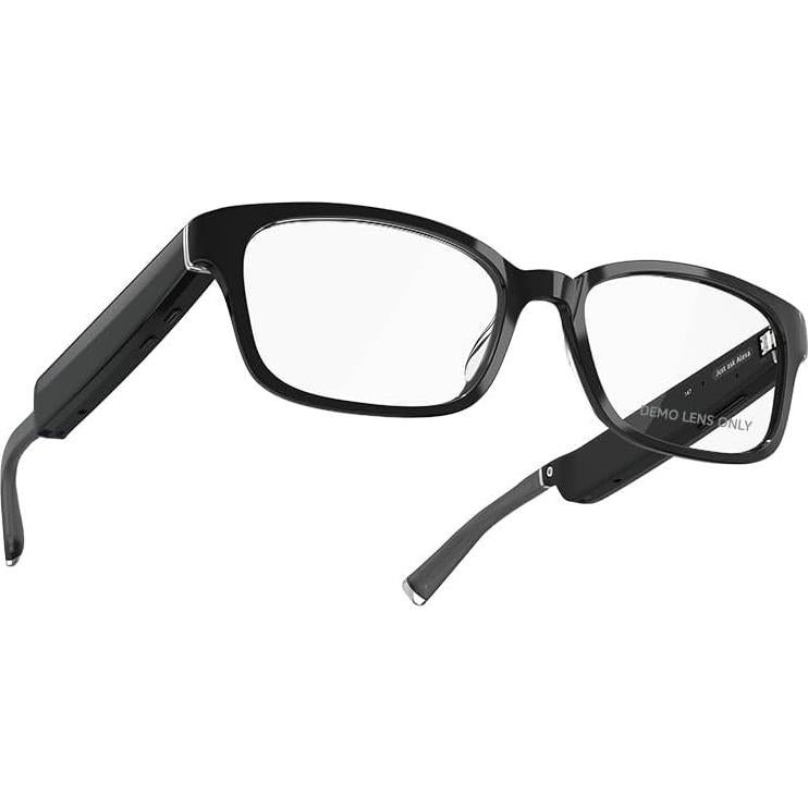 Amazon Echo Frames (newest model) + Echo Spot (newest model), Smart Glasses with Alexa, Rectangle frames in Classic Black with prescription ready lenses