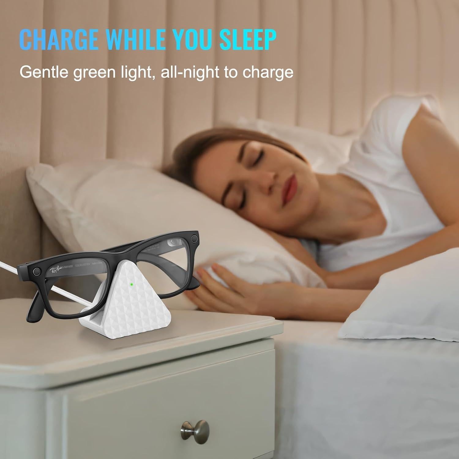 Base de Carga para Gafas Inteligentes Ray-Ban Meta - Cargador Blanco