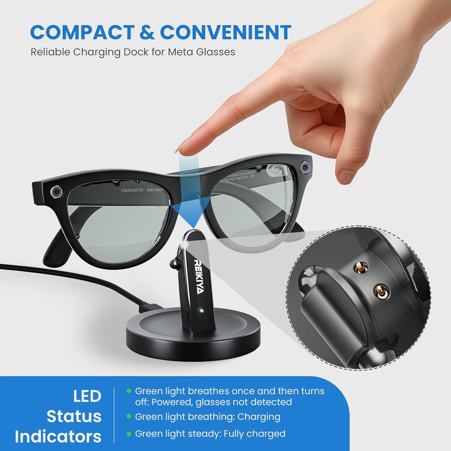 Soporte de Carga REIKIYA para Gafas Ray-Ban Meta con USB-C