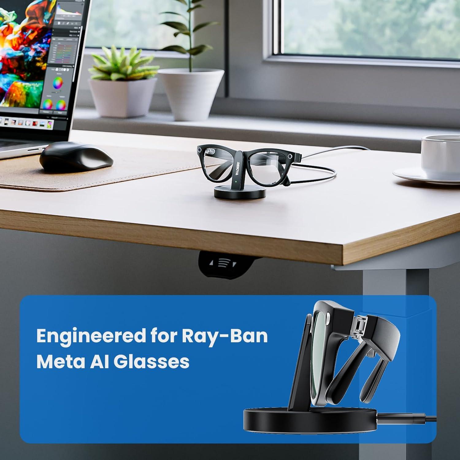 Soporte de Carga REIKIYA para Gafas Ray-Ban Meta con USB-C