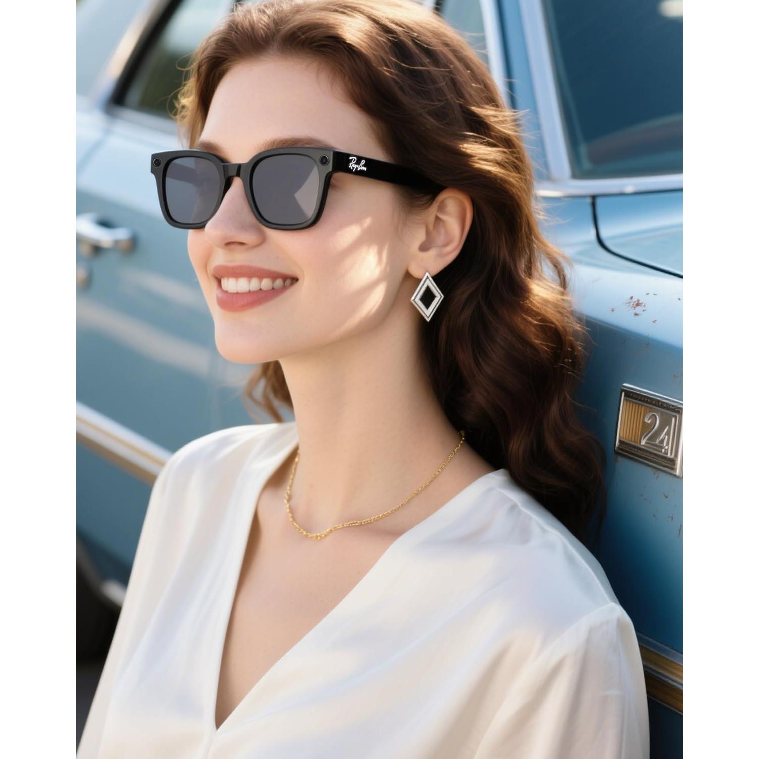 Lentes Polarizados Ray-Ban Meta Wayfarer RW4008 RW4012 53mm