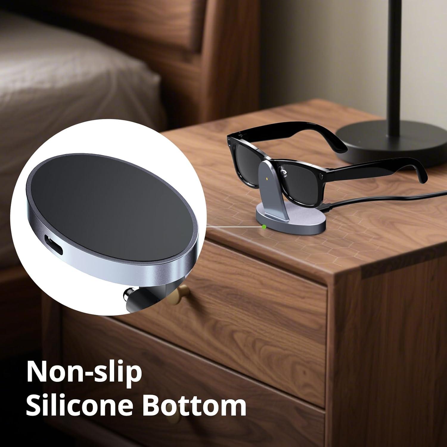 Base de Carga Inalámbrica Ray-Ban Meta, Soporte Portátil Gris