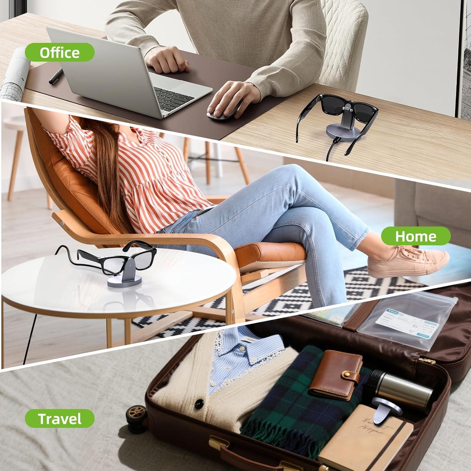 Base de Carga Inalámbrica Ray-Ban Meta, Soporte Portátil Gris