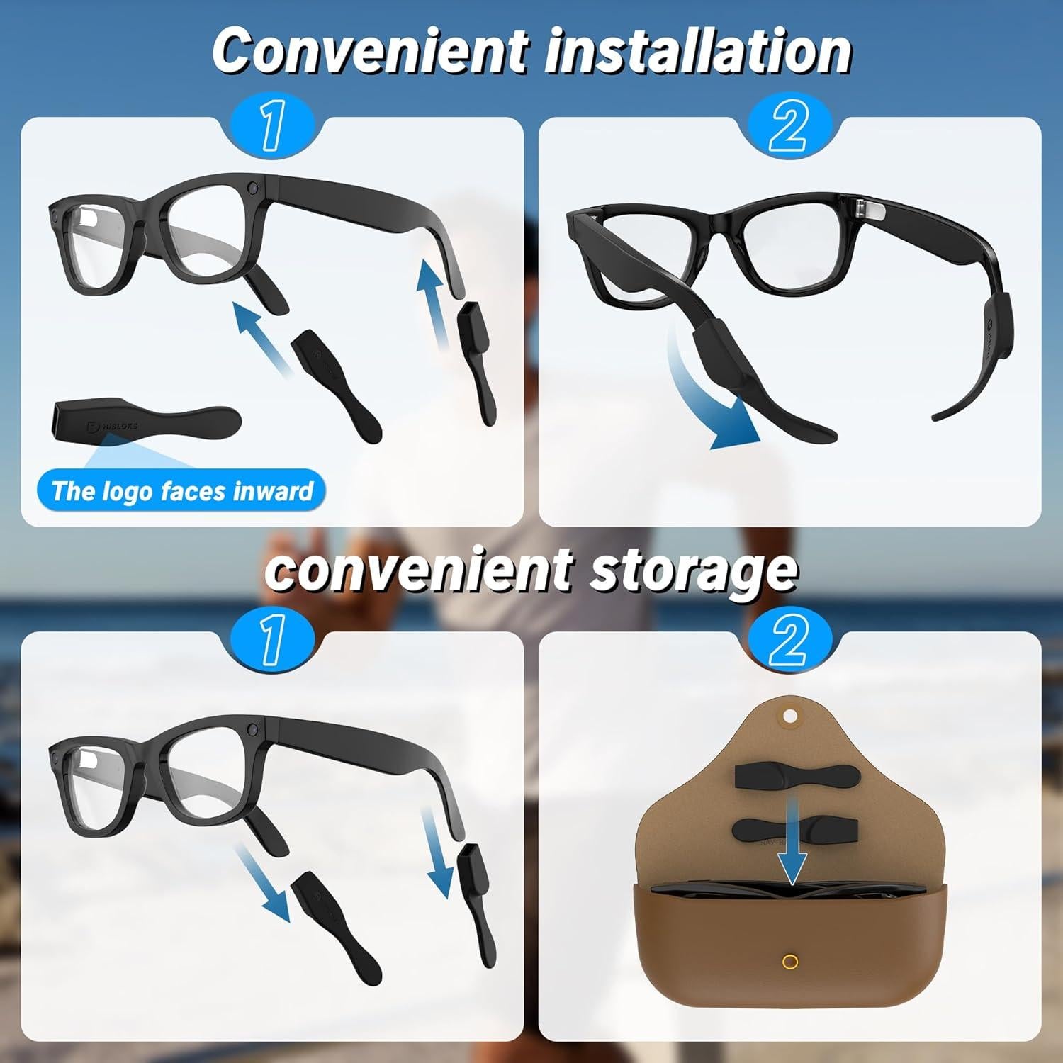 Soporte de oreja HiBloks para gafas Ray-Ban Meta Gen 2