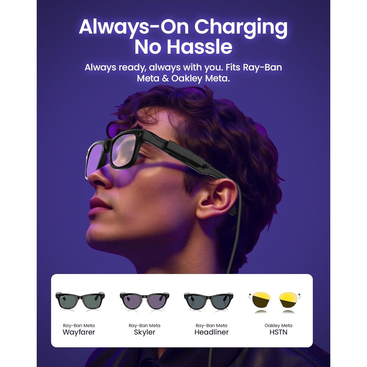 Cable de Carga para Gafas Inteligentes Ray-Ban y Oakley Meta